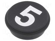 Button; round; Ø21mm; black; 09; Button marking: 5 EAO