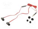 Headphones with microphone; red,silver; Jack 3,5mm; in-ear; 1.2m GEMBIRD