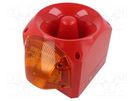 Signaller: lighting-sound; 24÷48VAC; LED; red; IP66; 110dB; Mat: ABS KLAXON SIGNALS