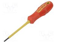 Screwdriver; slot; insulated; 2,5x0,4mm; Blade length: 75mm PROXXON