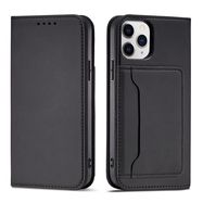 Magnet Card Case for iPhone 12 Pro Pouch Card Wallet Card Holder Black, Hurtel