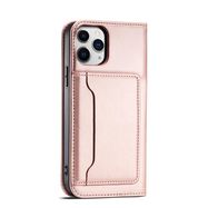 Magnet Card Case for iPhone 12 Pro Pouch Card Wallet Card Stand Pink, Hurtel