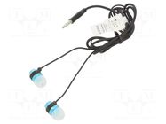 Headphones with microphone; black,blue; Jack 3,5mm; in-ear; 1.2m GEMBIRD