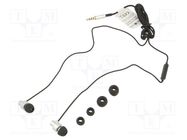 Headphones with microphone; black,silver; Jack 3,5mm; in-ear GEMBIRD