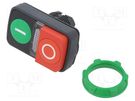 Switch: double; 22mm; Stabl.pos: 1; green/red; IP20; flat + convex SCHNEIDER ELECTRIC