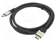 Cable; HDMI plug,both sides; PVC; textile; HDCP 2.2,HDMI 2.1 VCOM