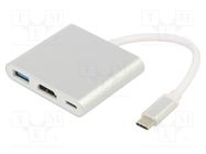 Adapter; USB 3.0,USB 3.1; nickel plated; 0.1m; white; 5Gbps; white VCOM
