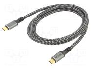 Cable; Thunderbolt 3,USB 4.0; USB C plug,both sides; 1.2m; grey VCOM