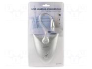 Microphone; grey; USB A; with soundcard; 1.2m; -40dB; 50Hz÷16kHz GEMBIRD