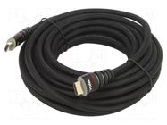 Cable; HDMI plug,both sides; PVC; textile; HDMI 1.4; 10m; black VCOM