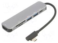 Adapter; USB 3.0; nickel plated; 0.15m; black; 4K,UHD 2160p; PVC VCOM