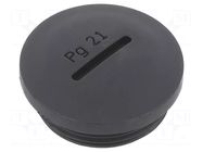 Stopper; PG21; polyamide; black; H: 12.8mm; Øout: 32.8mm KSS WIRING