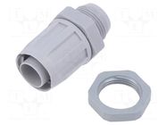 Straight terminal connector; Thread: PG,outside; polypropylene HELLERMANNTYTON