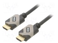 Cable; HDMI plug,both sides; PVC; HDCP 2.2,HDMI 2.1; 3m; black VCOM