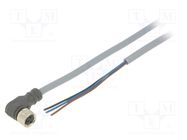 Connection lead; PIN: 3; angled; 2m; M8; 60VAC; 4A; Cores: 3; PVC; IP67 CARLO GAVAZZI