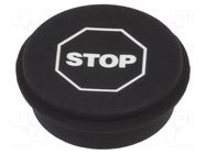 Button; round; Ø21mm; black; 09; Button marking: STOP EAO