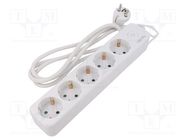 Plug socket strip: supply; Sockets: 5; 250VAC; 16A; white; 1.5m LOGILINK