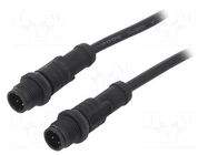 Cable: for sensors/automation; PIN: 4; with plastic nut; plug AMPHENOL LTW