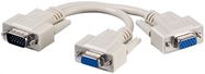 VGA Adapter Cable, 0.2 m, grey - VGA male (15-pin) > 2 VGA female (15-pin)