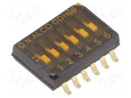 Switch: DIP-SWITCH; ON-OFF; 0.1A/24VDC; Pos: 2; -30÷85°C; SMT; 100mΩ 