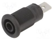 Connector: 4mm banana; socket; 32A; 1kV; Cutout: Ø12.2mm; black STÄUBLI