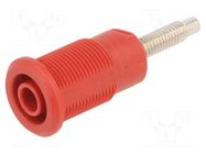 Connector: 4mm banana; socket; 32A; red; nickel plated STÄUBLI