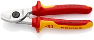 KNIPEX 95 16 165 SB Cable Shears insulated with multi-component grips, VDE-tested chrome-plated 165 mm (self-service card/blister)
