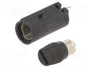 Fuse holder; THT; 5x20mm; 6.3A; polyamide 6.6; Pitch: 7.5mm; black ESKA