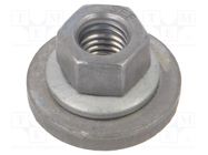 Nut; with flange,with washer,protective; hexagonal; M5; 0.8; 8mm BOSSARD