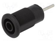 Connector: 4mm banana; socket; 24A; 1kV; black; nickel plated STÄUBLI