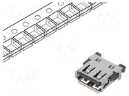 Connector: USB A; socket; SMT; PIN: 4; horizontal; USB 2.0; 1.5A GCT