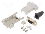 Connector: D-Sub; PIN: 9; plug; female; soldering; for cable; black ENCITECH