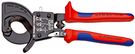 KNIPEX 95 31 250 Cable Cutter (ratchet action) with multi-component grips black lacquered 250 mm (self-service card/blister)
