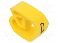 Markers; Marking: D; 8÷16mm; PVC; yellow; -30÷60°C; leaded; PA-3 