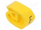 Markers; Marking: F; 8÷16mm; PVC; yellow; -30÷60°C; leaded; PA-3 PARTEX