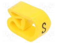 Markers; Marking: S; 8÷16mm; PVC; yellow; -30÷60°C; leaded; PA-3 PARTEX