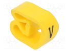 Markers; Marking: V; 8÷16mm; PVC; yellow; -30÷60°C; leaded; PA-3 PARTEX