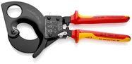 KNIPEX 95 36 280 Cable Cutter (ratchet action) insulated with multi-component grips, VDE-tested black lacquered 280 mm