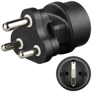 Travel Adapter Europe to South Africa, black - for connecting devices from Europe (Type F) to sockets in South Africa (Type M)