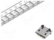 Connector: USB B micro; socket; SMT; PIN: 5; vertical; USB 2.0; 1.8A GCT