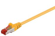 CAT 6 Patch Cable, S/FTP (PiMF), yellow, 0.25 m - copper-clad aluminium wire (CCA)