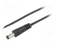 Cable; 2x0.35mm2; wires,DC 5,5/2,5 plug; straight; black; 1.5m BQ CABLE