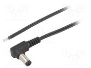 Cable; 2x0.35mm2; wires,DC 5,5/2,5 plug; angled; black; 2m BQ CABLE