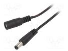 Cable; 2x0.35mm2; DC 5,5/2,5 plug,DC 5,5/2,5 socket; straight BQ CABLE