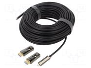 Cable; HDMI plug,micro HDMI plug,both sides; PVC; 30m; black VCOM