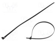 Cable tie; multi use; L: 400mm; W: 7.2mm; polyamide; black; 100pcs. QOLTEC