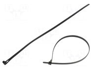 Cable tie; multi use; L: 400mm; W: 7.2mm; black; polyamide; 100pcs. QOLTEC