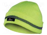 Beanie reflective hat; winter; yellow; acrylic VIZWELL