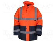 Work jacket; Size: XXXL; orange-navy blue; warning VIZWELL