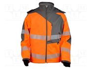 Softshell jacket; Size: XXXL; orange-grey; warning VIZWELL
